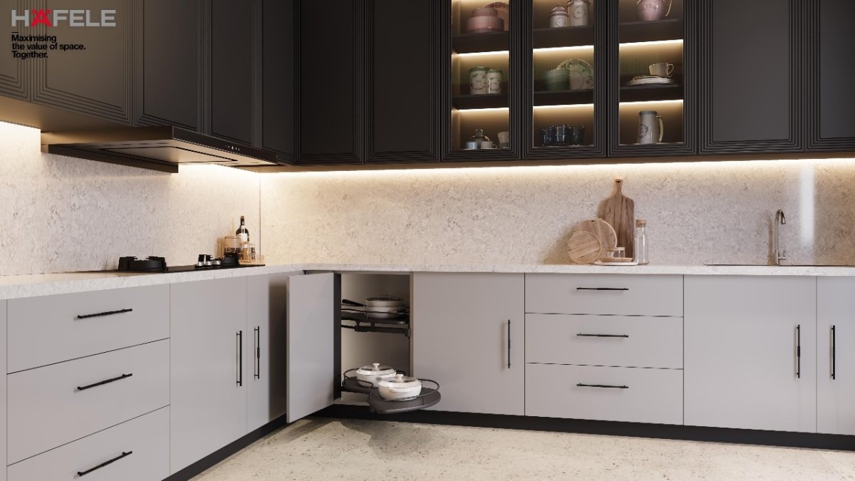 Hafele’s Corner Storage Solutions Turns Every Inch of Your Kitchen into Elegant Space